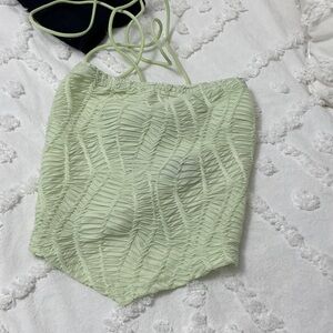 Light Green Textured tube  Top